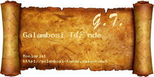 Galambosi Tünde névjegykártya